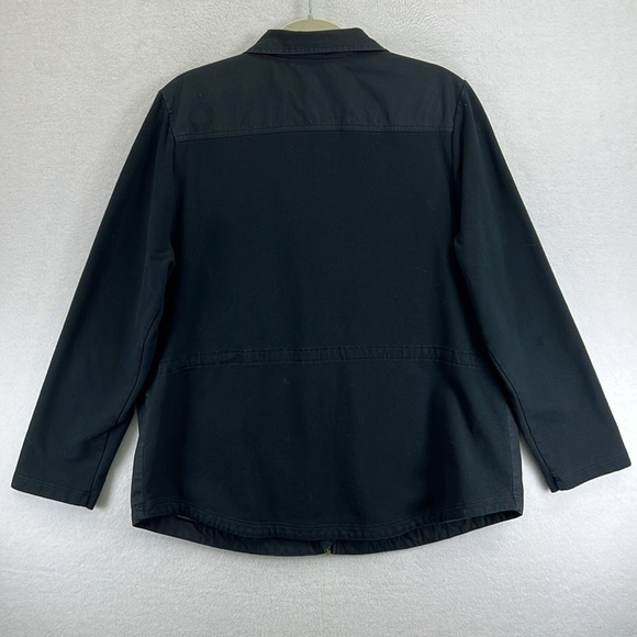 Style & Co Women’s Utility Jacket Size XL Black Mixed Media Lined Front - Picture 5 of 10